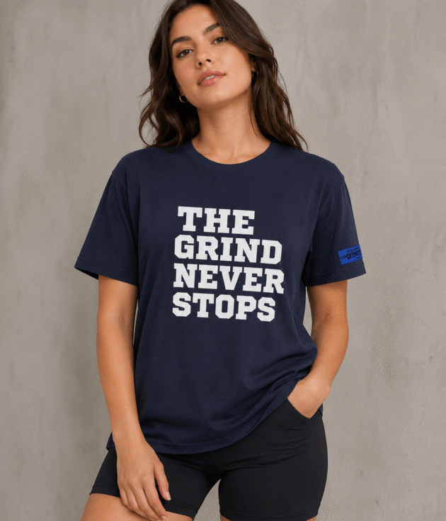The Grind Never Stops Oversized Graphic T-Shirt
